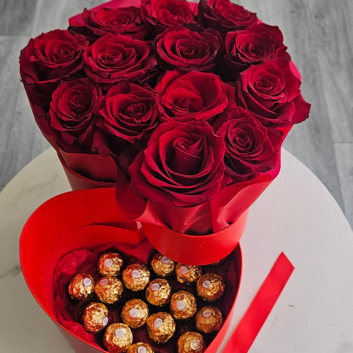 Sweet Romance: Pink Secret Flower Box with Roses and Candy in Burbank ...